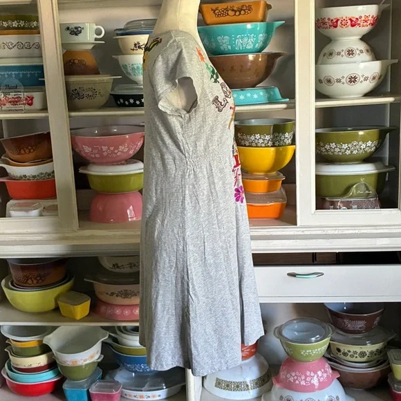 Johnny Was JWLA Love, Floral, and Birds Gray Tunic Dress - Size Medium - Picture 8 of 15